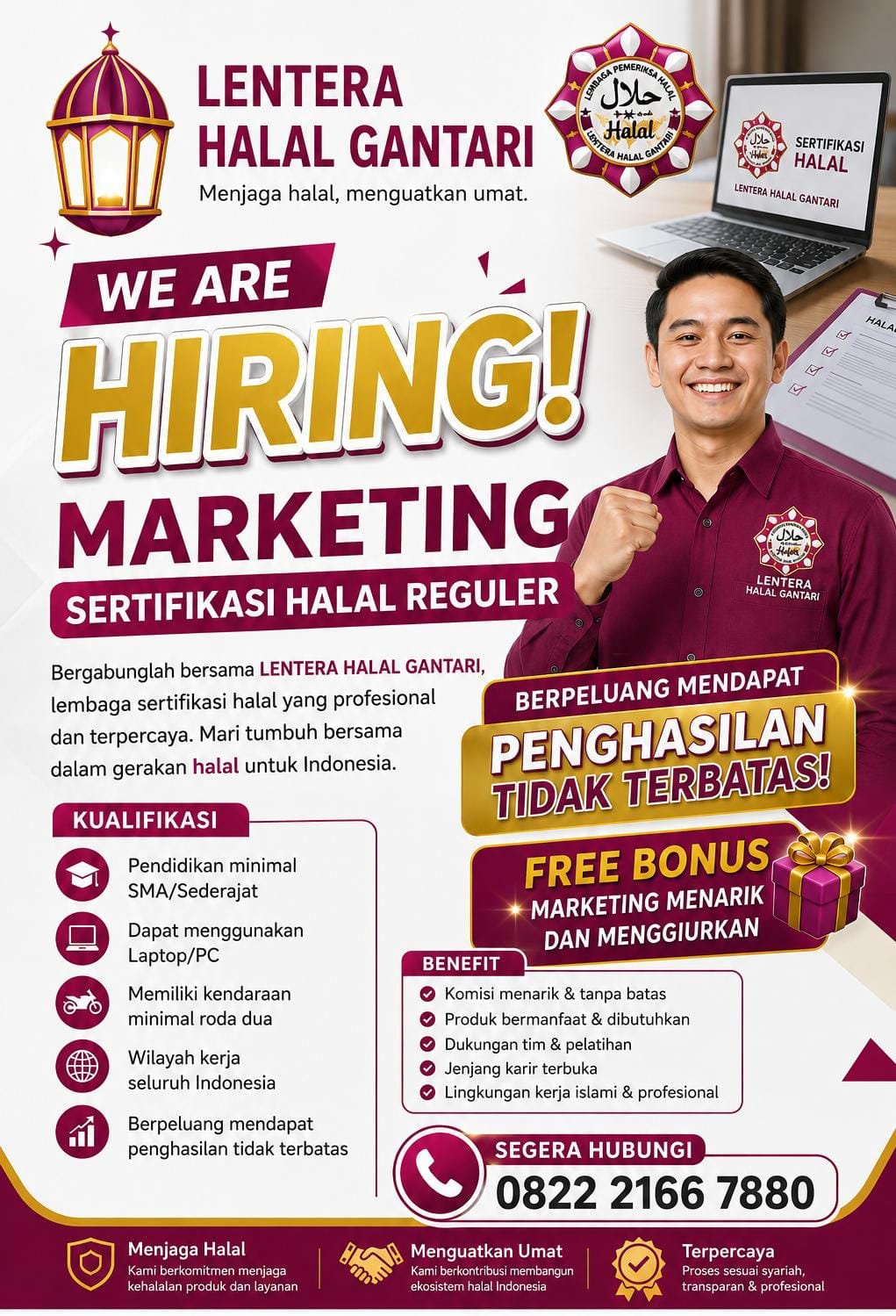 We Are Hiring Marketing Sertifikasi Halal Reguler