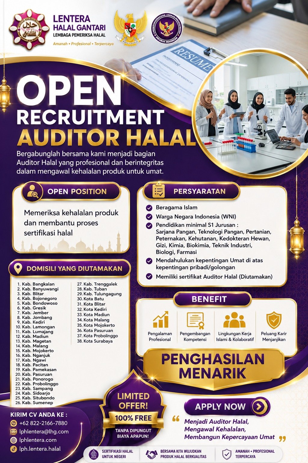 Open Recruitment Auditor Halal